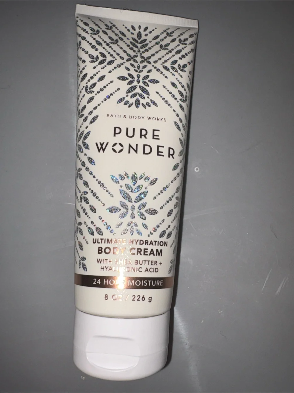 Bath & Body Works Pure Wonder Body Cream - White with Holographic Silver Accents
